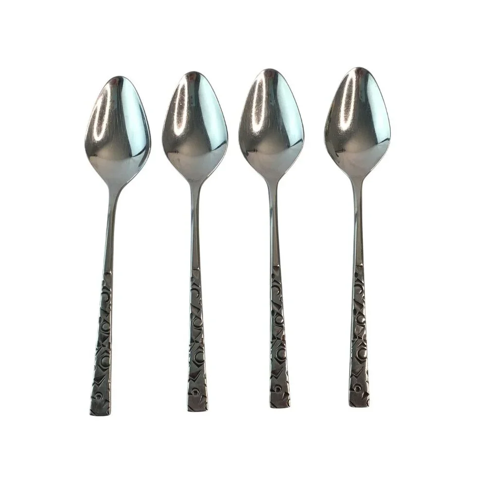 1847 Rogers Bros Navaho Stainless Steel Flatware Cutlery Lot of 4 Teaspoons